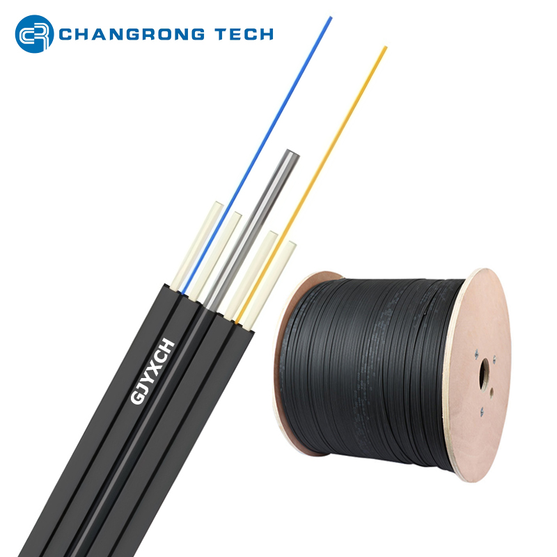 كابل إسقاط الألياف مزدوج الطيران 2-GJYXCH FTTH خارجي 2.0*8.0 مم